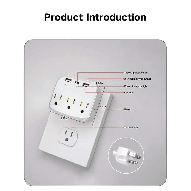 OVOC03 1080P Wireless Wall Outlet Charger  Cameras Appearance 