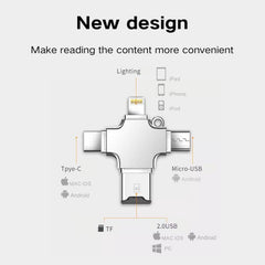 Super TF card reader with lighting, Type-C,USB,Micro-USB, adapt for iphone,ipad,Android, MAC ios,PC